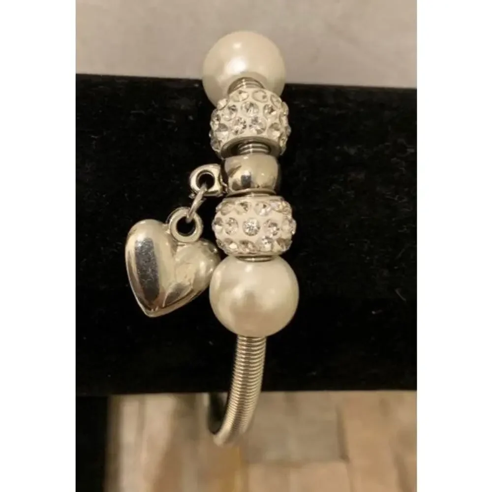 Silver‎ Heart Charms Bracelet